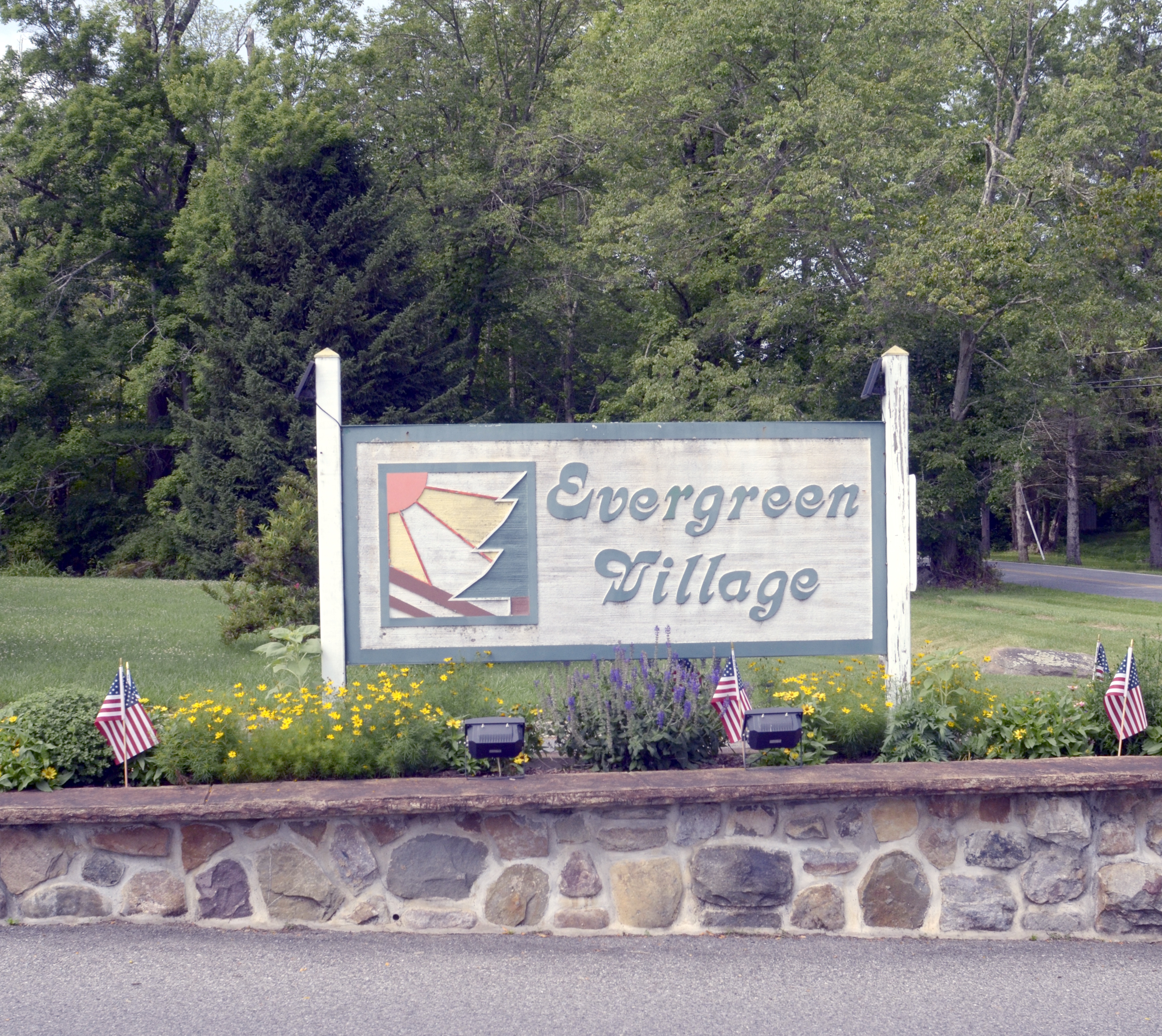Evergreen Village Entrance Sign